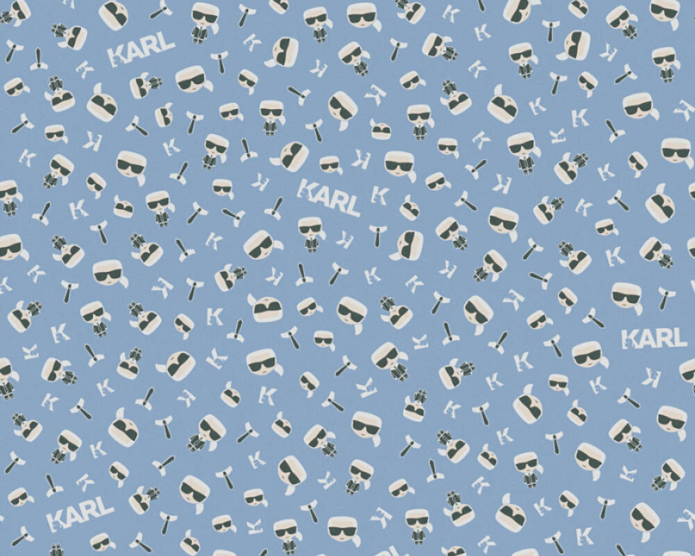 Karl Lagerfeld - Ikonik designer wallpaper AS Creation Roll Light Blue  378431