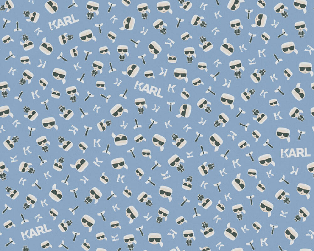 Karl Lagerfeld - Ikonik designer wallpaper AS Creation Roll Light Blue  378431