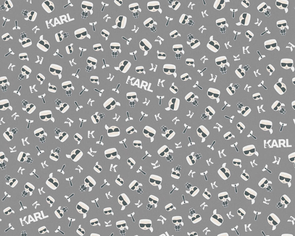 Karl Lagerfeld - Ikonik designer wallpaper AS Creation Roll Grey  378432