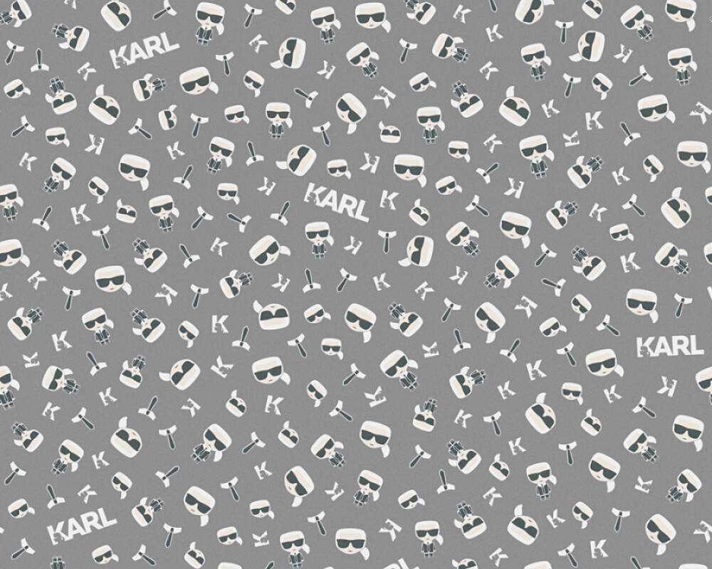 Karl Lagerfeld - Ikonik designer wallpaper AS Creation Roll Grey  378432