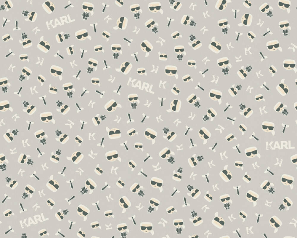 Karl Lagerfeld - Ikonik designer wallpaper AS Creation Roll Light Grey  378433