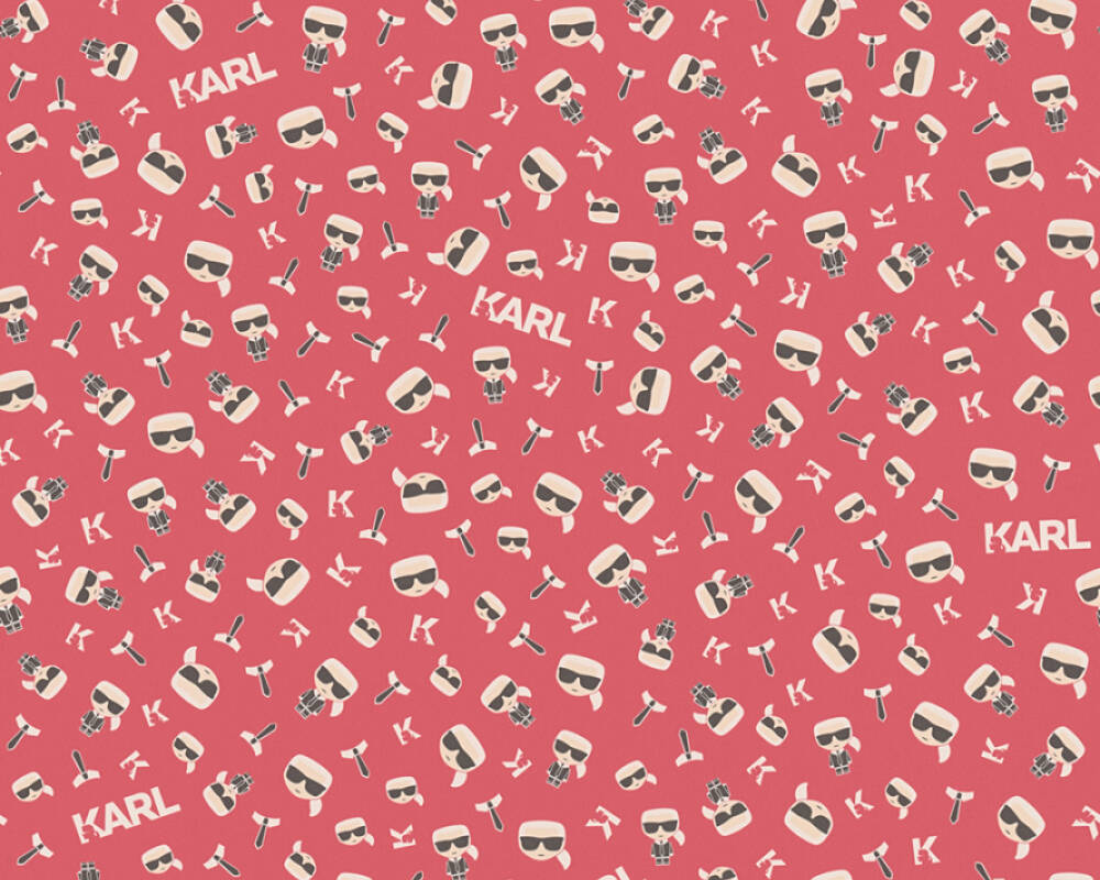 Karl Lagerfeld - Ikonik designer wallpaper AS Creation Roll Red  378435
