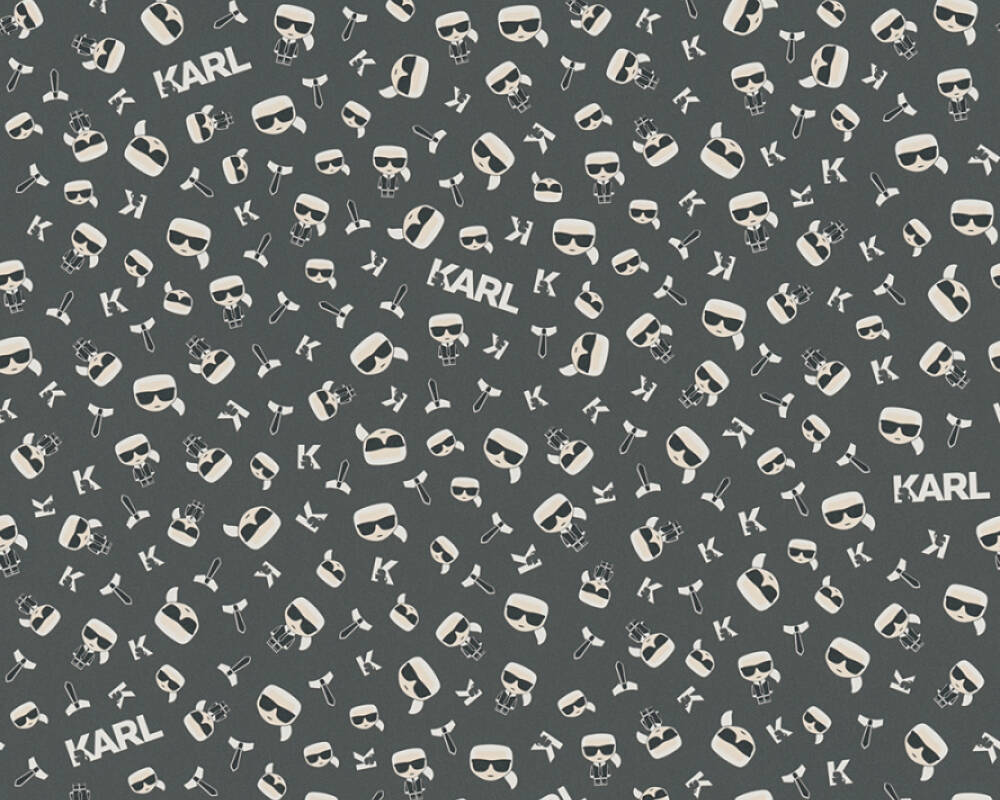 Karl Lagerfeld - Ikonik designer wallpaper AS Creation Roll Dark Grey  378437