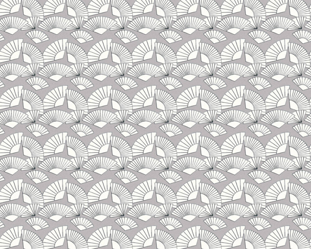 Karl Lagerfeld - Fans designer wallpaper AS Creation Roll Grey  378471
