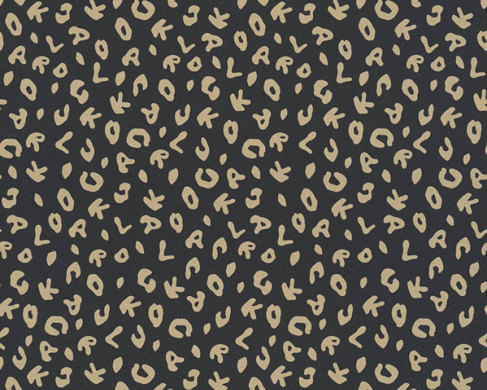 Karl Lagerfeld - Leopard Letters designer wallpaper AS Creation Roll Gold  378564