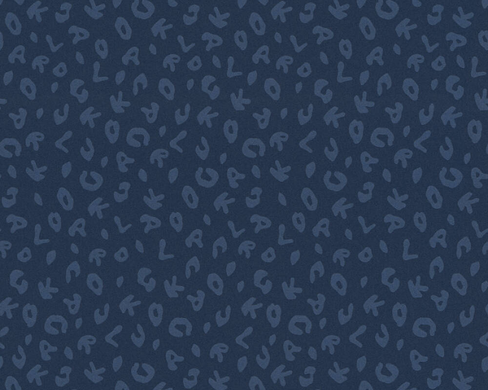 Karl Lagerfeld - Leopard Letters designer wallpaper AS Creation Roll Dark Blue  378566