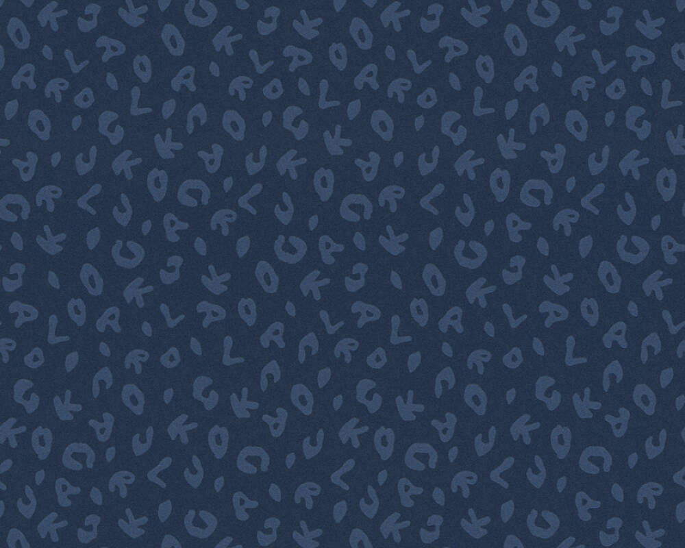 Karl Lagerfeld - Leopard Letters designer wallpaper AS Creation Roll Dark Blue  378566