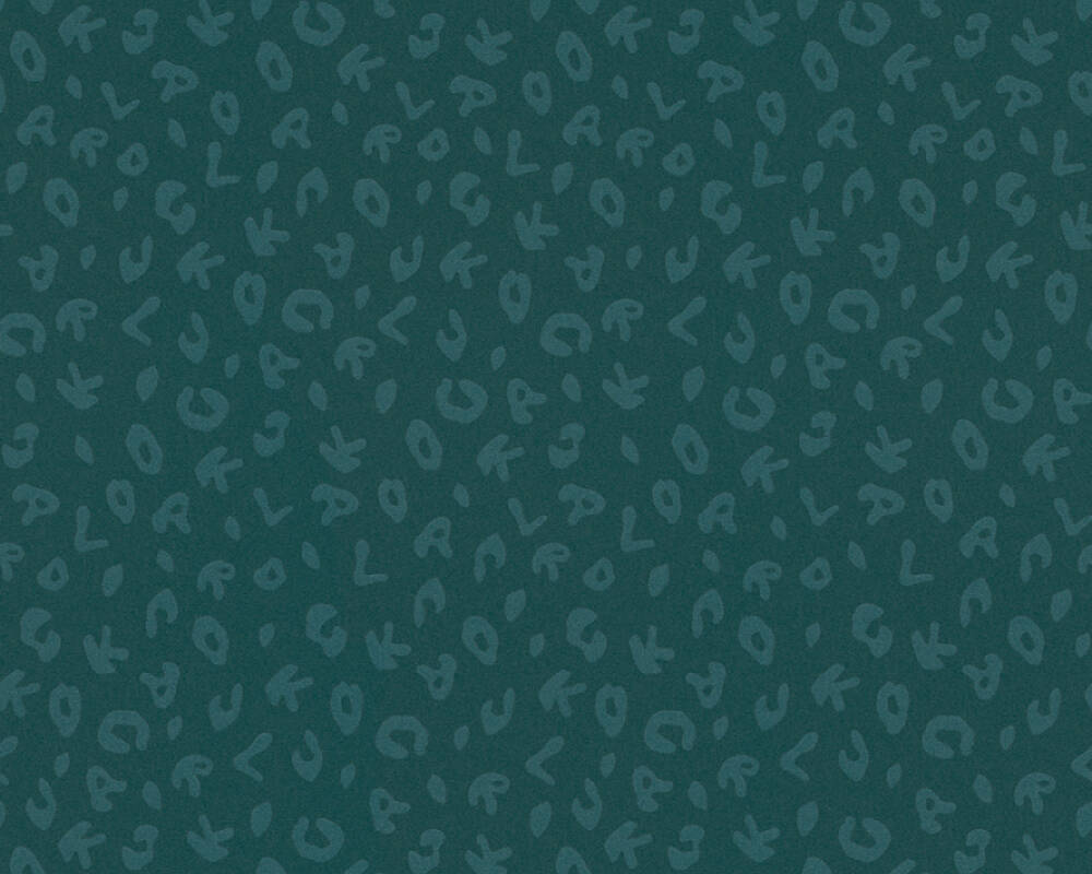 Karl Lagerfeld - Leopard Letters designer wallpaper AS Creation Roll Dark Green  378567