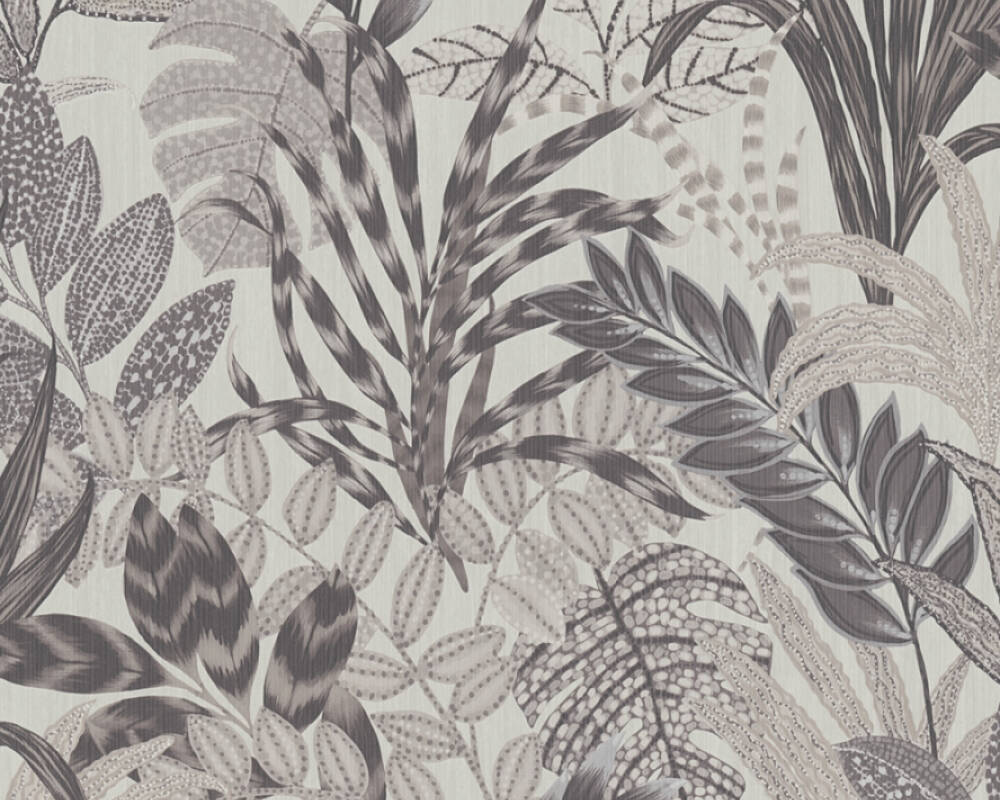 Metropolitan Stories 2 - Summer Safari botanical wallpaper AS Creation Roll Grey  378604
