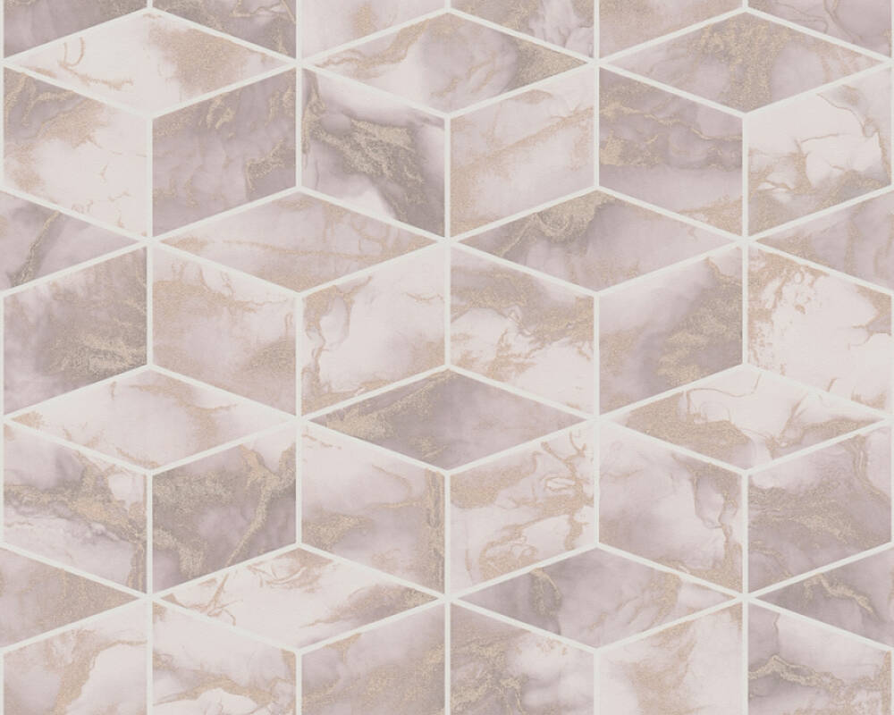 Metropolitan Stories 2 - Geo Marble industrial wallpaper AS Creation Roll Pink  378632