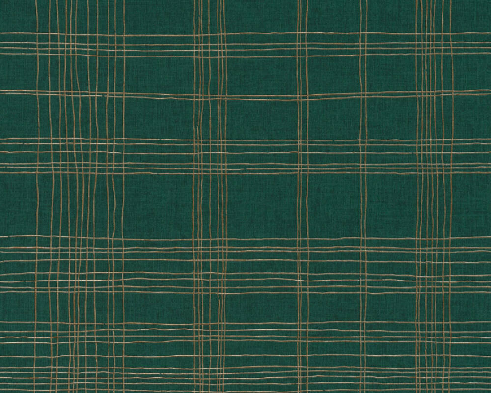 Metropolitan Stories 2 - Metallic Tartan geometric wallpaper AS Creation Roll Dark Green  379193