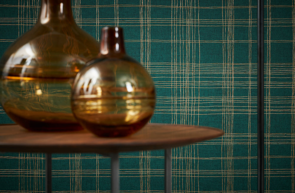 Metropolitan Stories 2 - Metallic Tartan geometric wallpaper AS Creation    