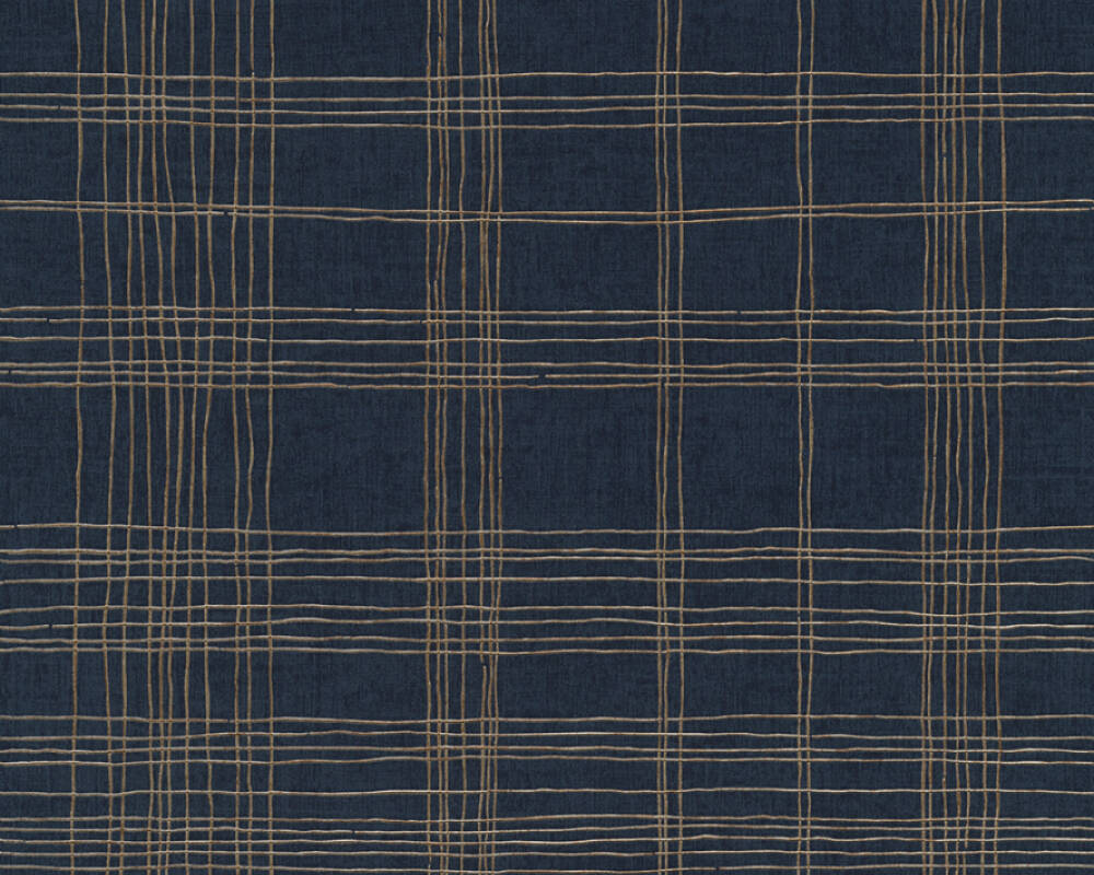 Metropolitan Stories 2 - Metallic Tartan geometric wallpaper AS Creation Roll Dark Blue  379194