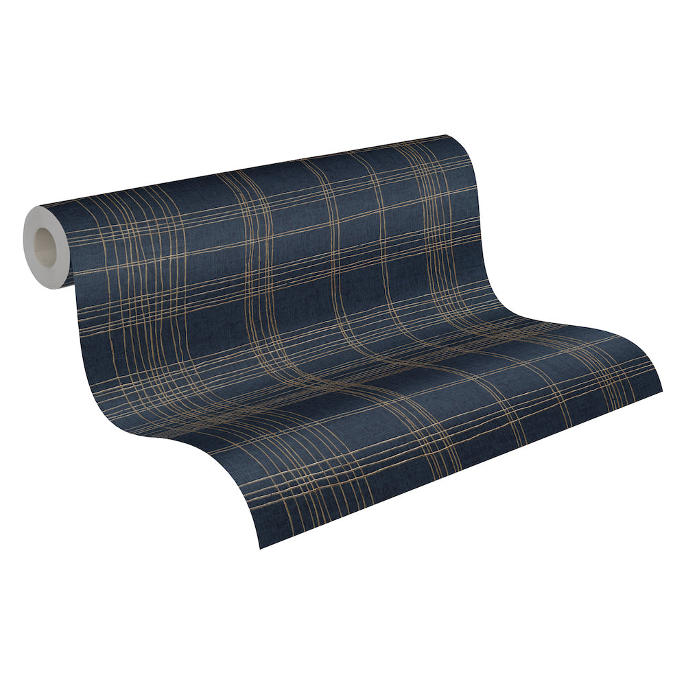 Metropolitan Stories 2 - Metallic Tartan geometric wallpaper AS Creation    