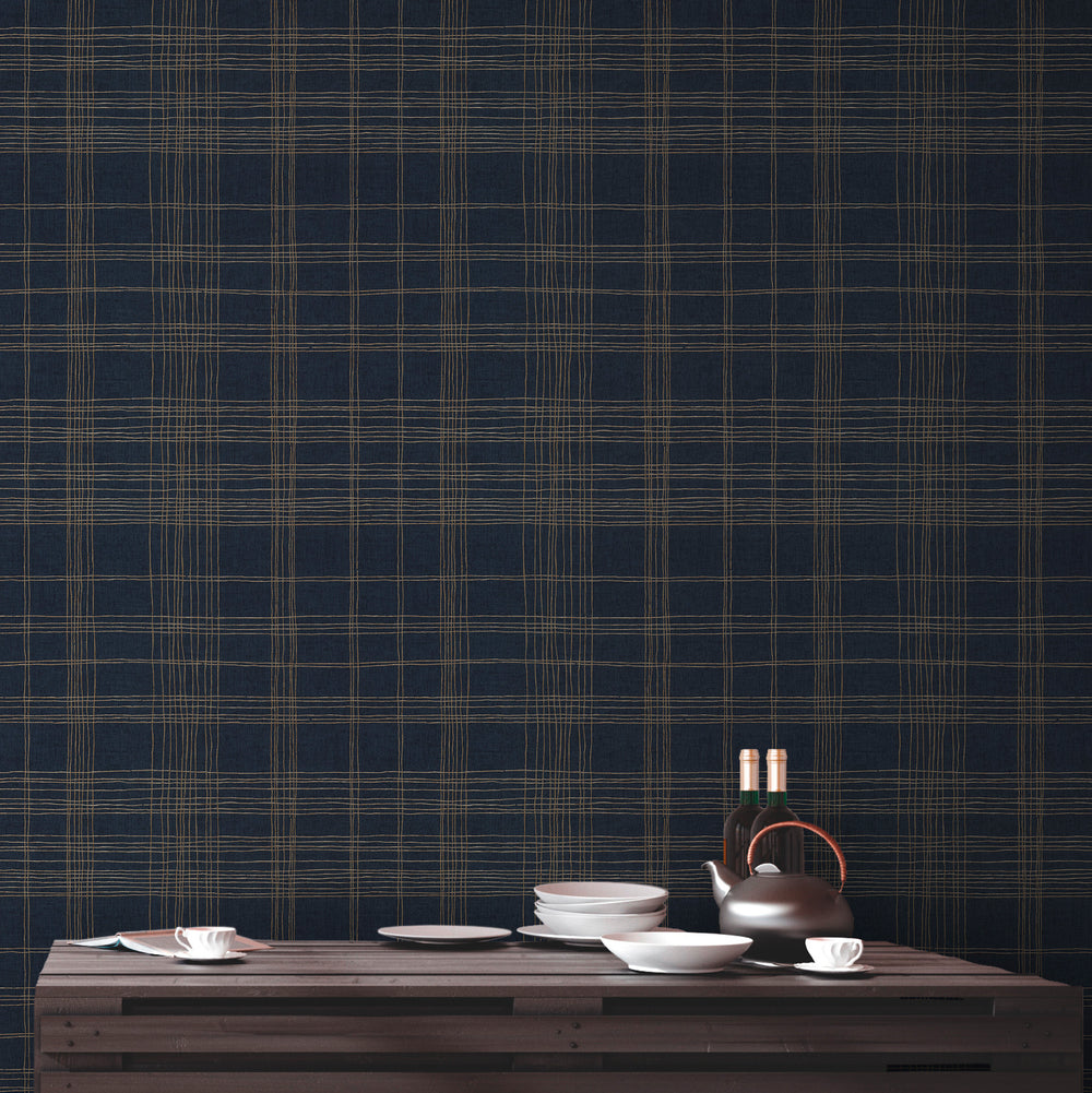 Metropolitan Stories 2 - Metallic Tartan geometric wallpaper AS Creation    