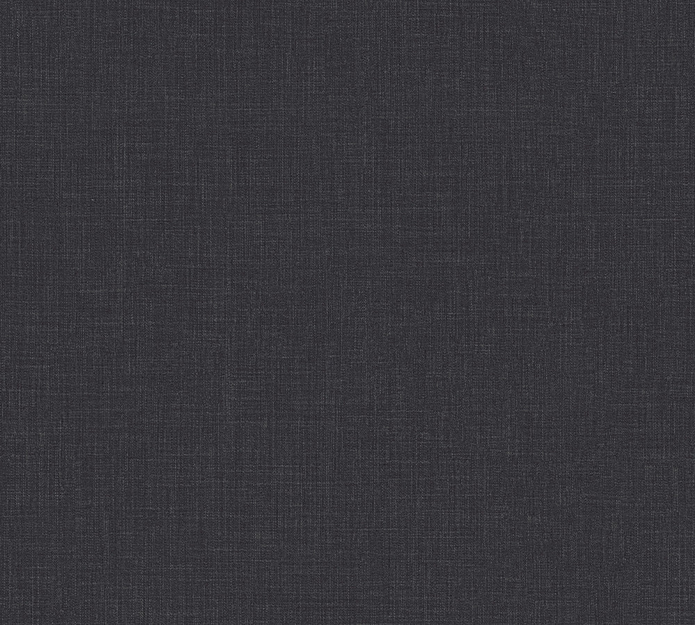 Daniel Hechter 6 - Subtle Seagrass Look plain wallpaper AS Creation Roll Black  379522
