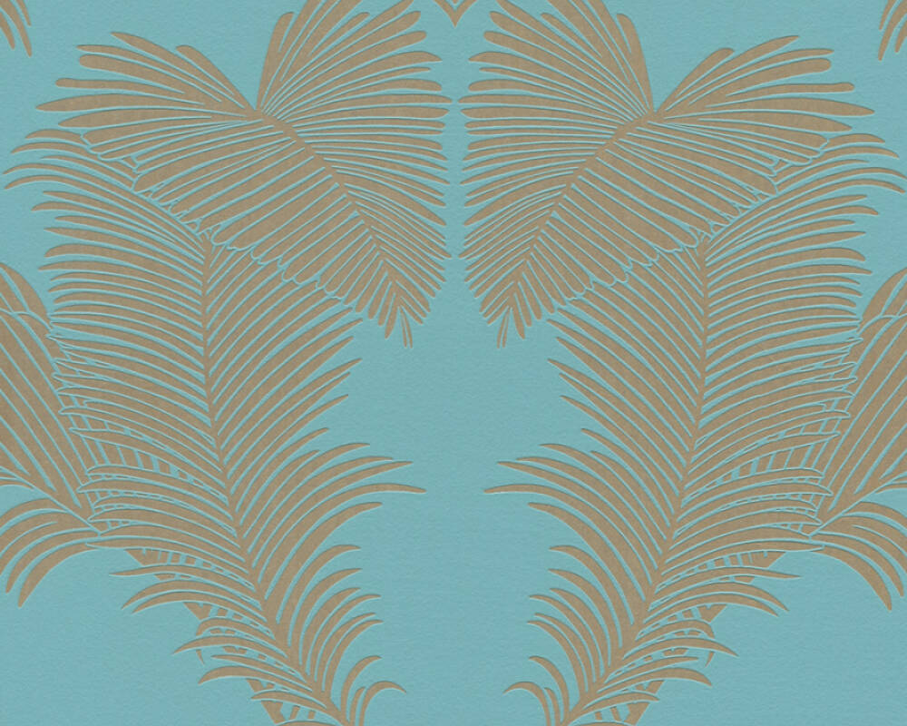 Trendwall 2 - Palm Leaves botanical wallpaper AS Creation Roll Blue  379594