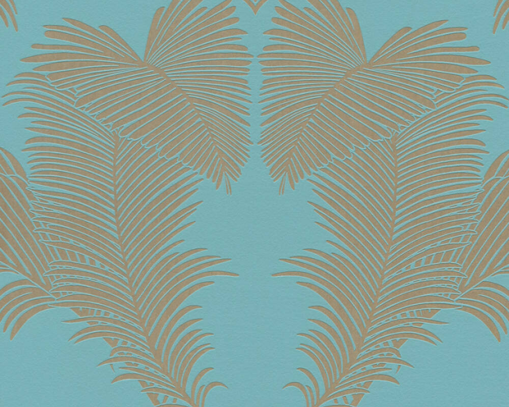 Trendwall 2 - Palm Leaves botanical wallpaper AS Creation Roll Blue  379594