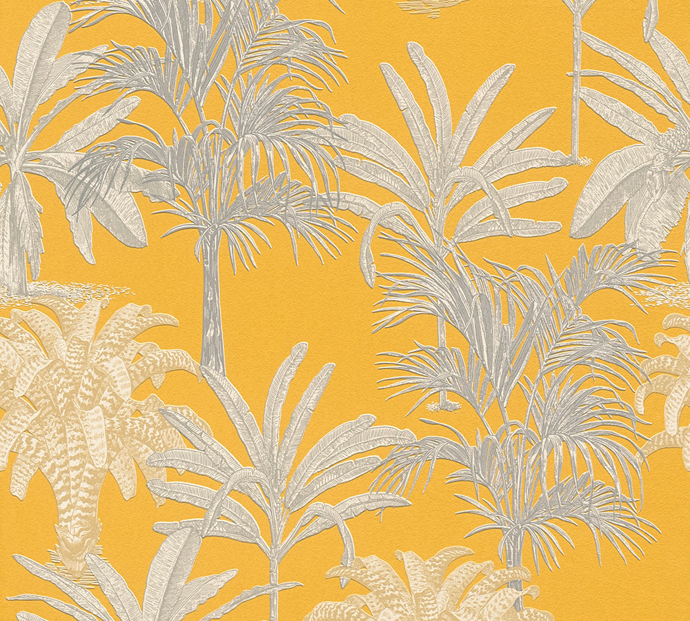 Michalsky 4 - Tropical Tale botanical wallpaper AS Creation Sample Yellow  379833-S