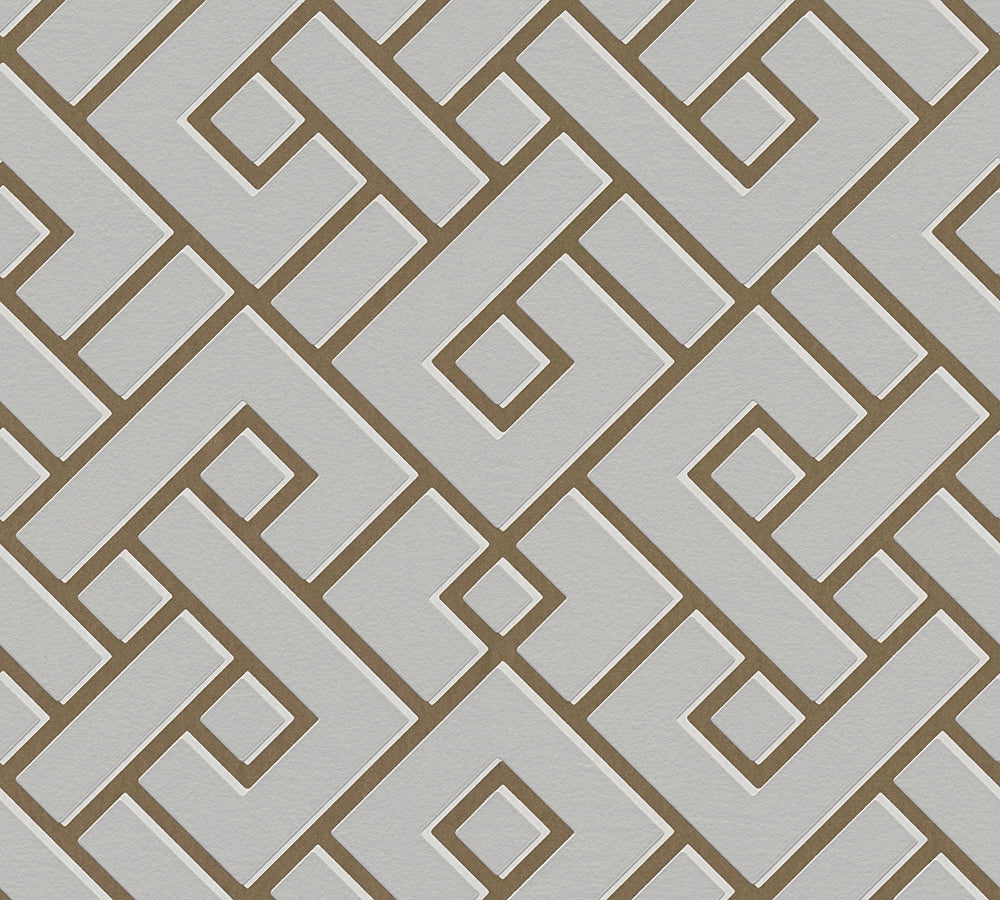 Michalsky 4 - Magic Meander geometric wallpaper AS Creation Sample Grey  379842-S