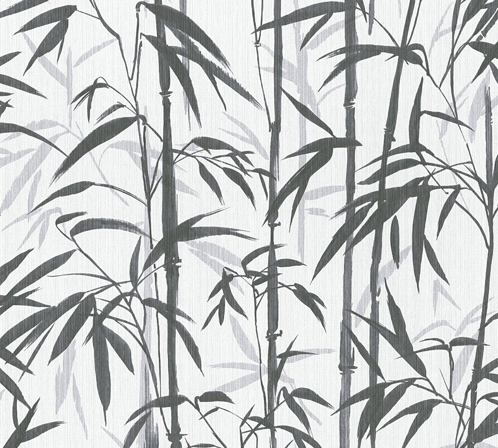 Michalsky 4 - Bold Bamboo botanical wallpaper AS Creation Sample Light Grey  379891-S