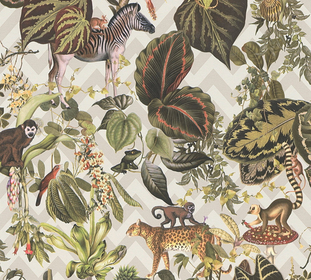 Michalsky 4 - Jungle Joy botanical wallpaper AS Creation Sample Beige  379903-S