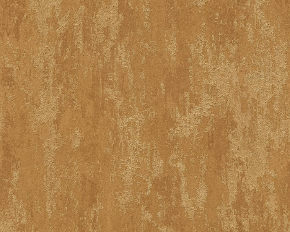 Trendwall 2 - Rough Plaster plain wallpaper AS Creation Roll Gold  380443