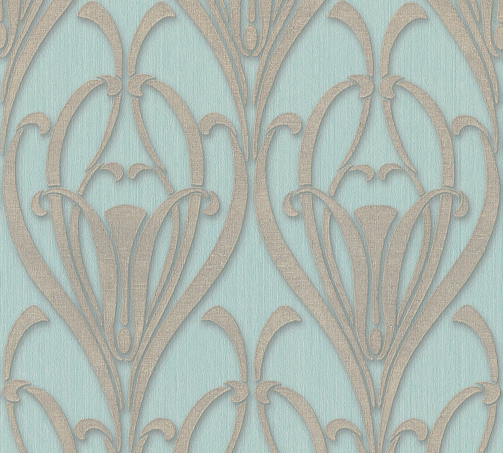 Mata Hari - Art Deco art deco wallpaper AS Creation Roll Light Blue  380912