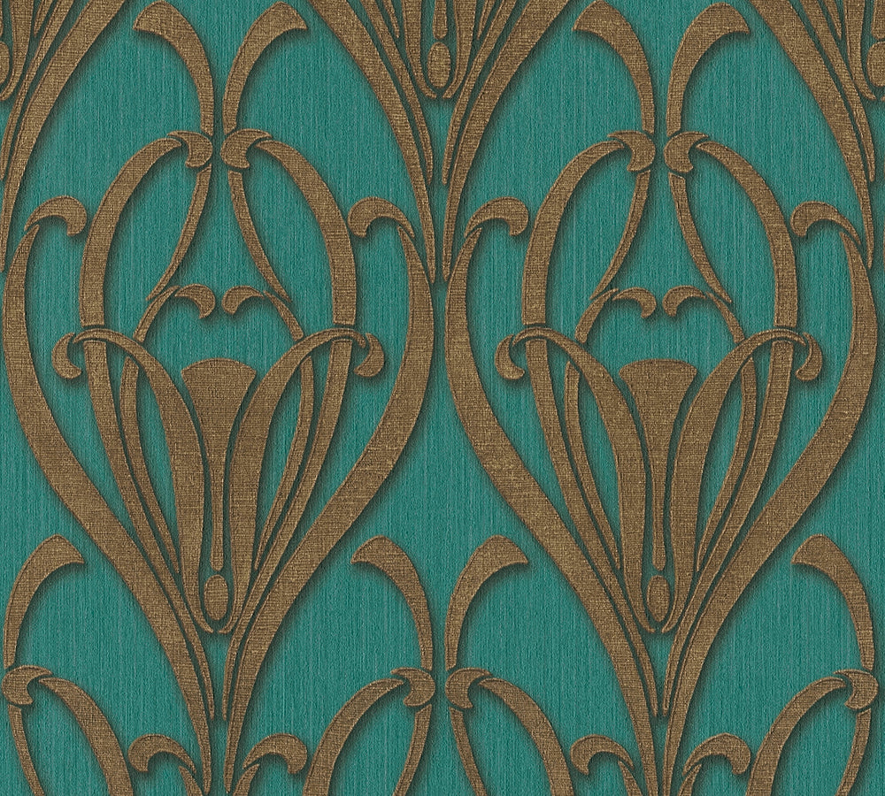 Mata Hari - Art Deco art deco wallpaper AS Creation Roll Dark Green  380915