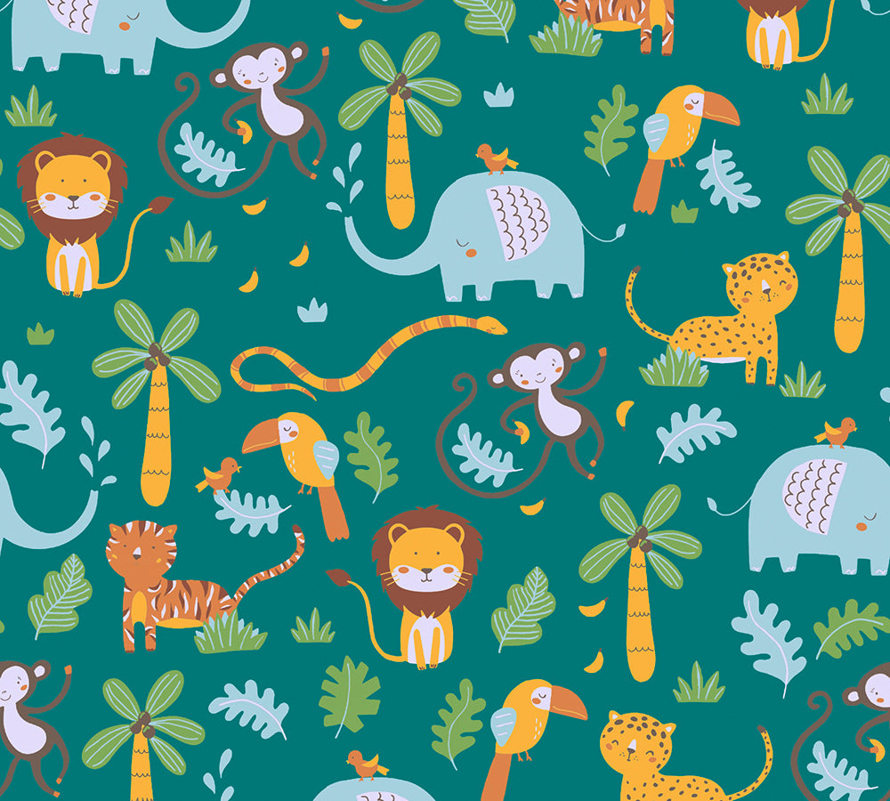 Little Love - Jungle Fun kids wallpaper AS Creation Roll Green  381151