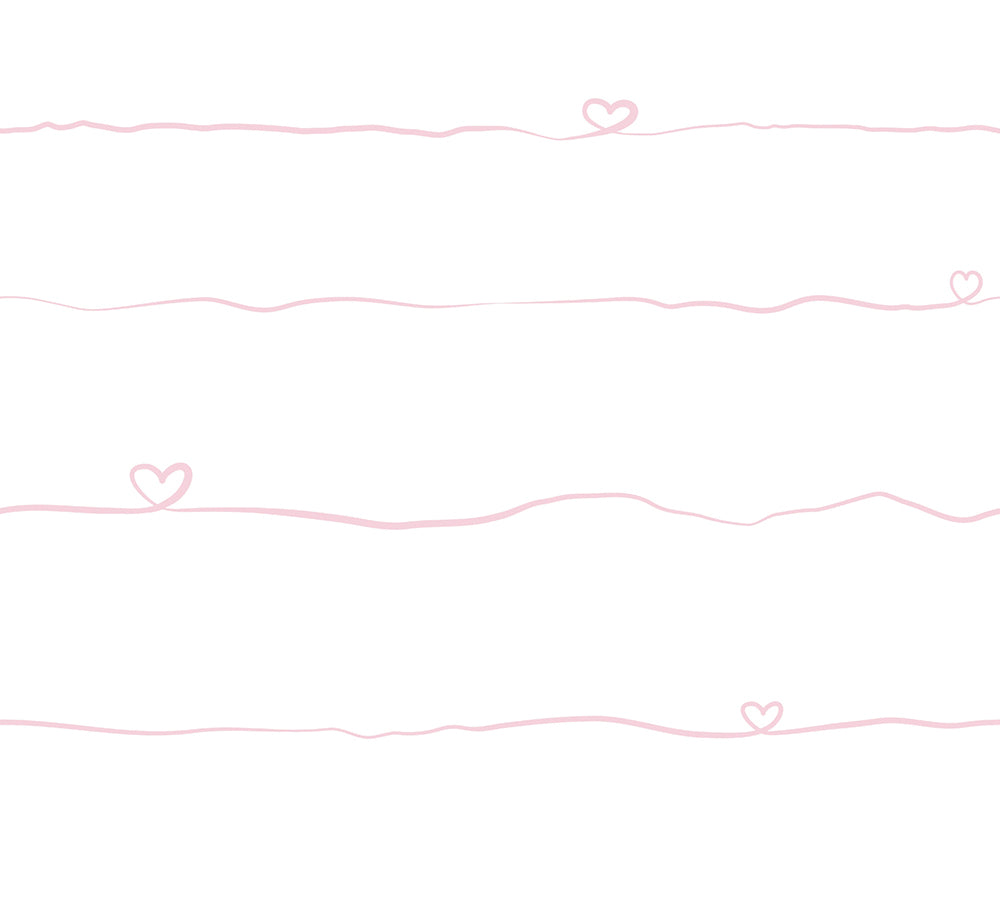 Little Love - Heart Ribbon kids wallpaper AS Creation Roll Pink  381402