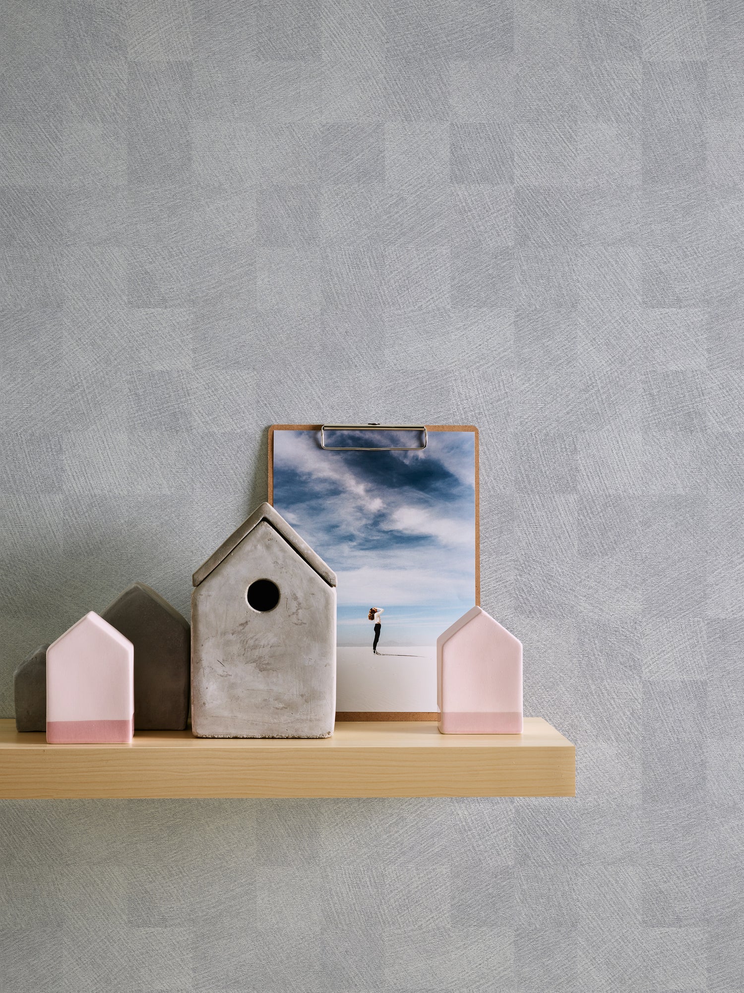 Titanium 3 - Textured Checkers geometric wallpaper AS Creation    
