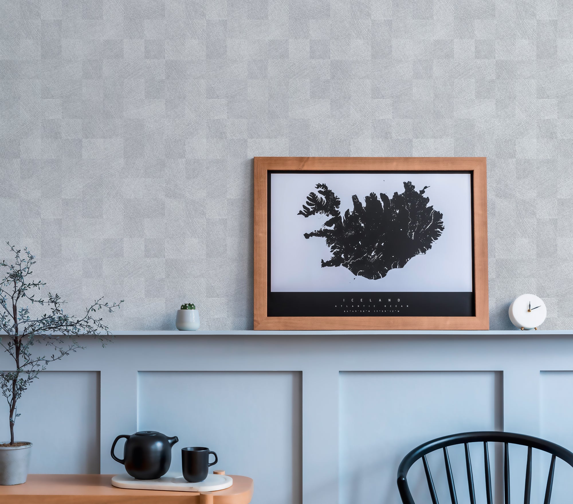 Titanium 3 - Textured Checkers geometric wallpaper AS Creation    