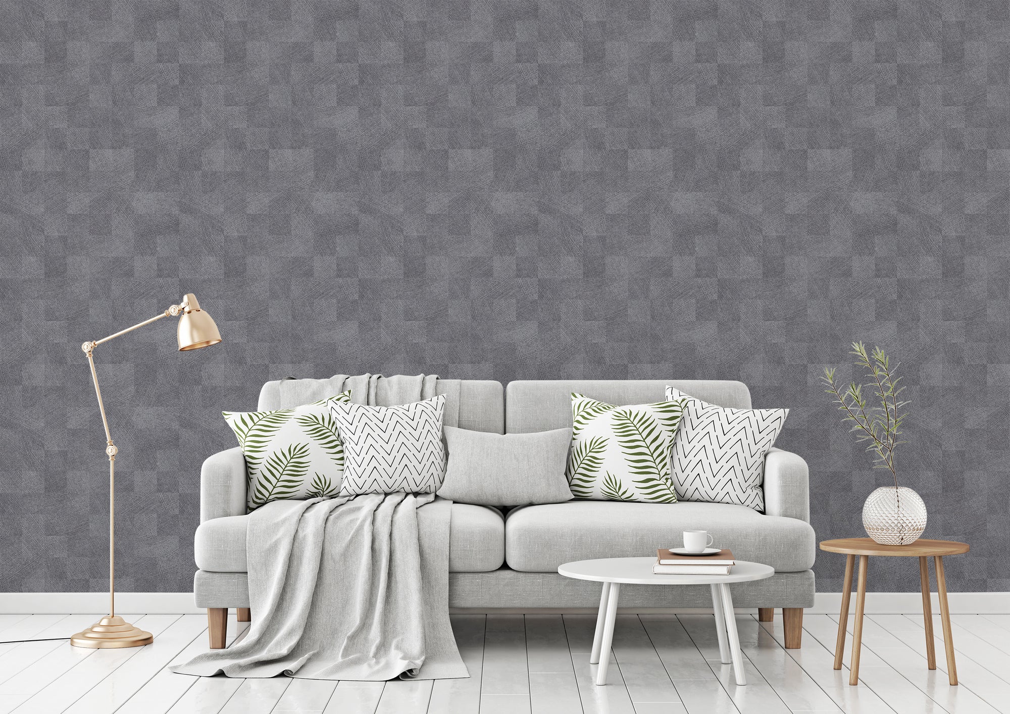 Titanium 3 - Textured Checkers geometric wallpaper AS Creation    