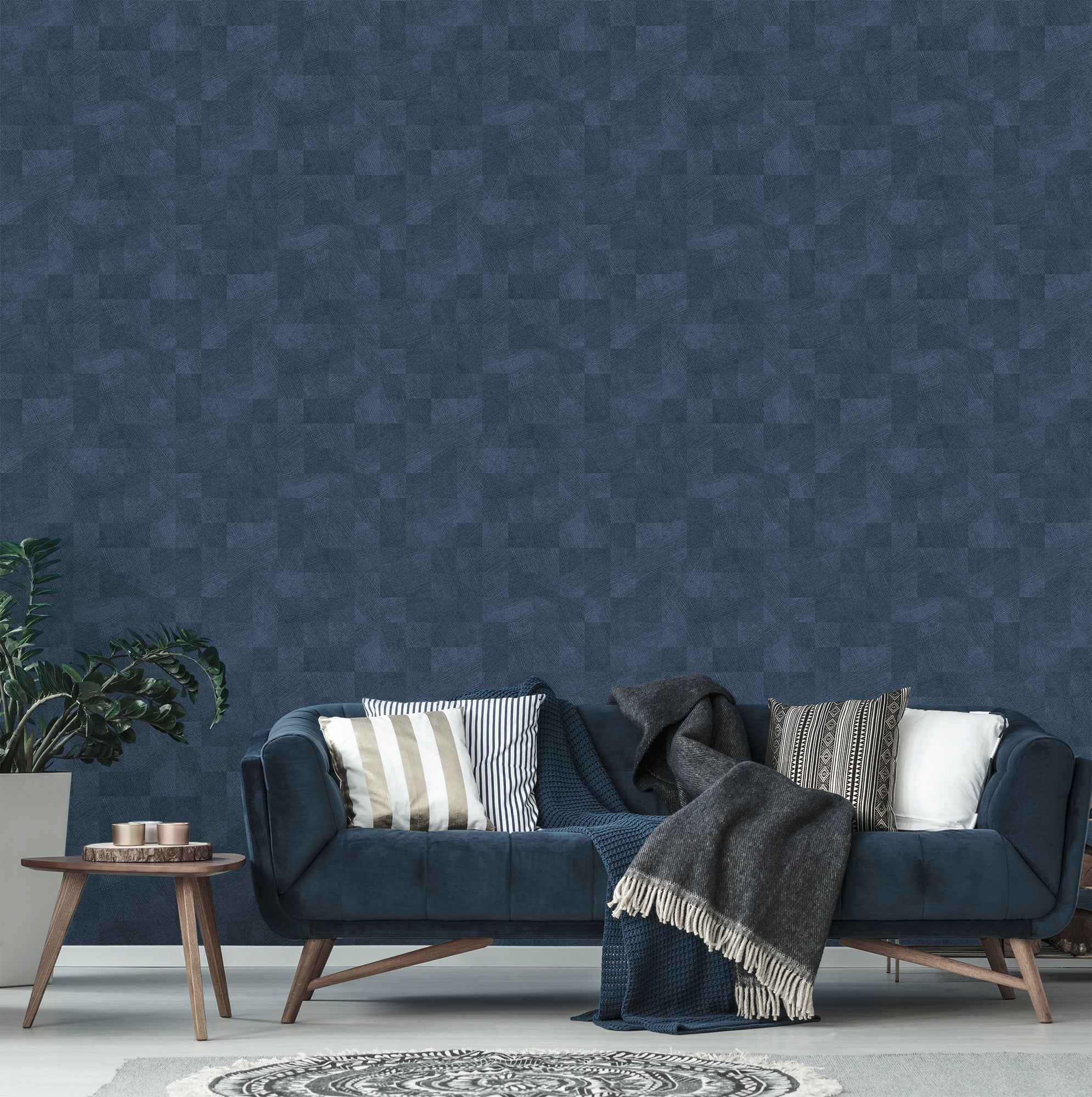 Titanium 3 - Textured Checkers geometric wallpaper AS Creation    