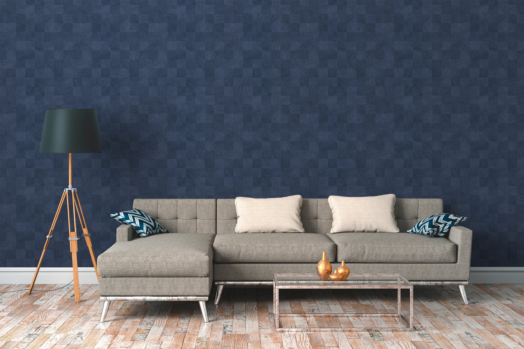 Titanium 3 - Textured Checkers geometric wallpaper AS Creation    