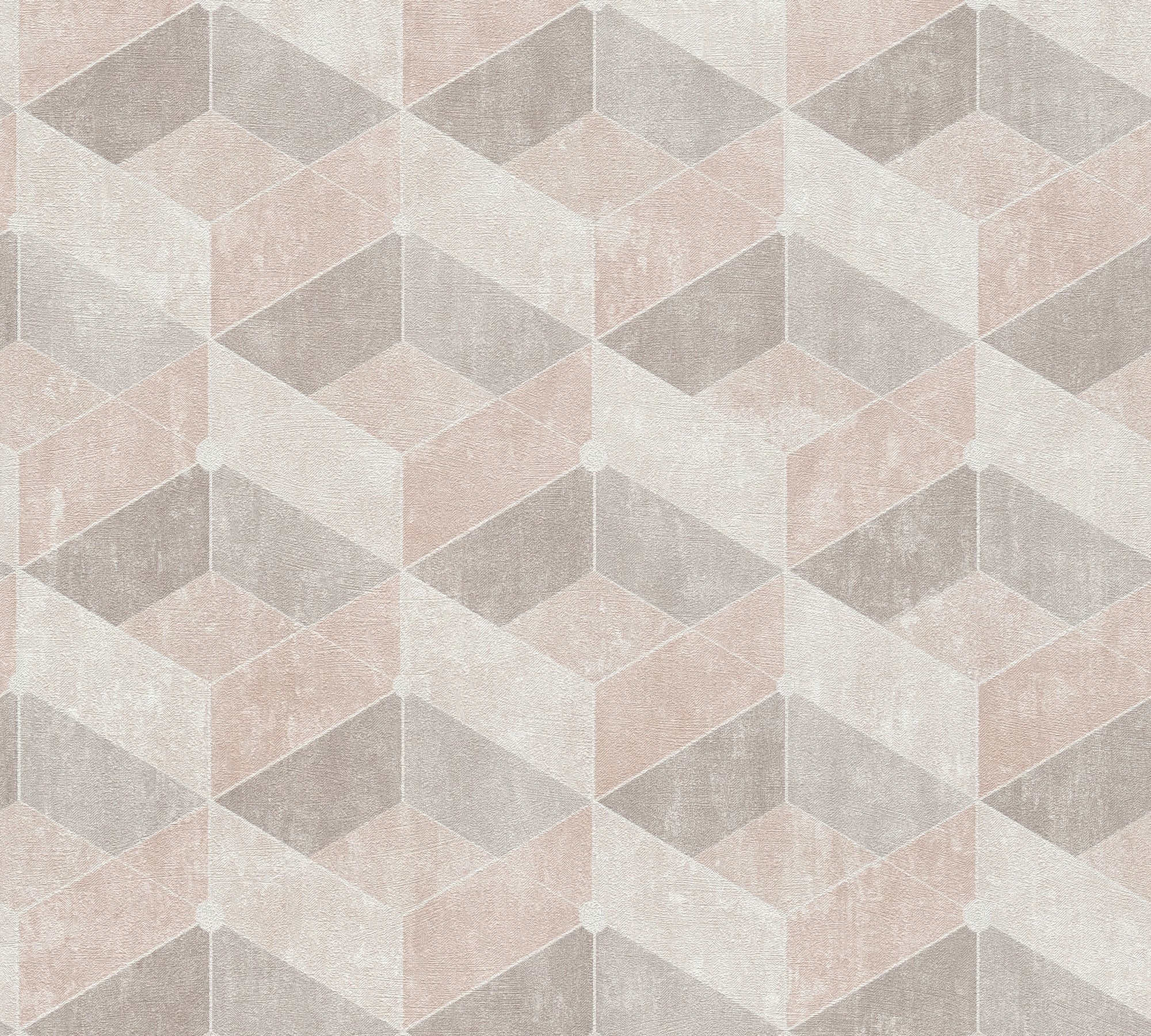 Titanium 3 - 3D Cubes geometric wallpaper AS Creation Roll Light Taupe  382021