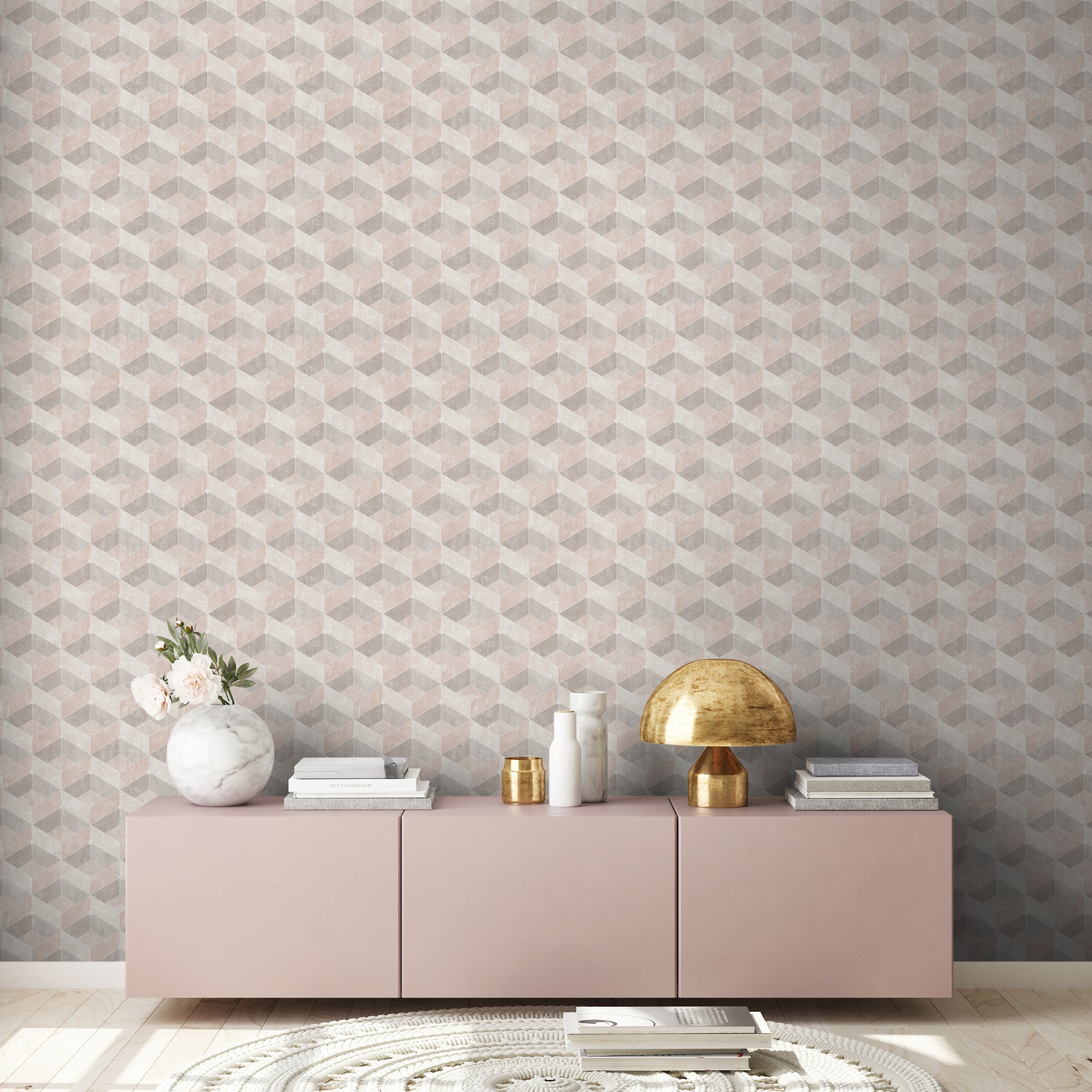 Titanium 3 - 3D Cubes geometric wallpaper AS Creation    