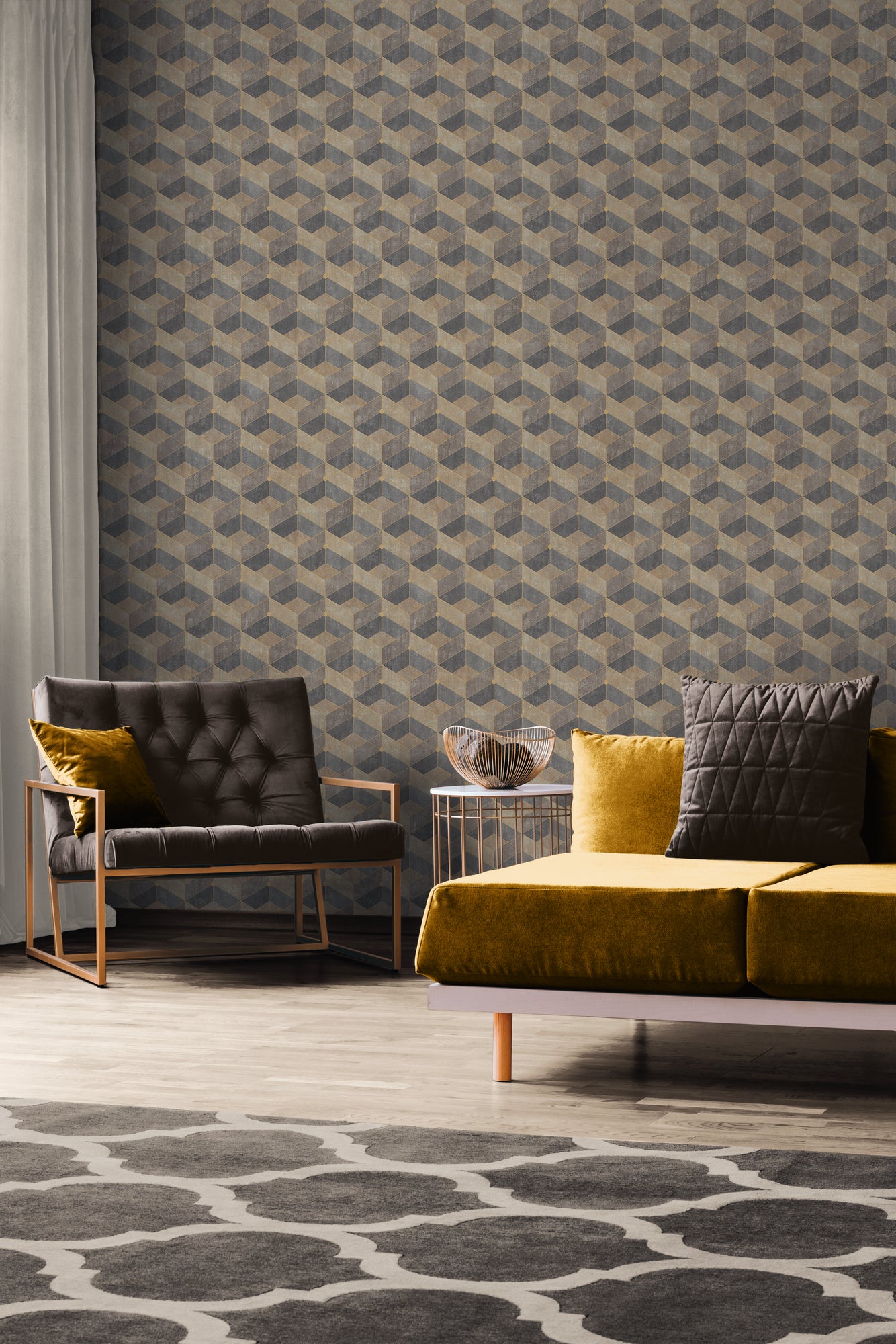 Titanium 3 - 3D Cubes geometric wallpaper AS Creation    