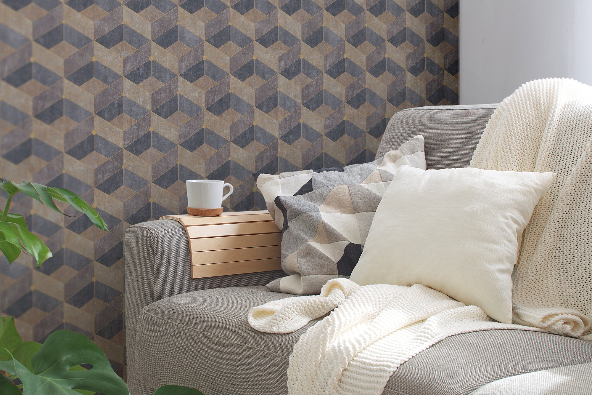 Titanium 3 - 3D Cubes geometric wallpaper AS Creation    