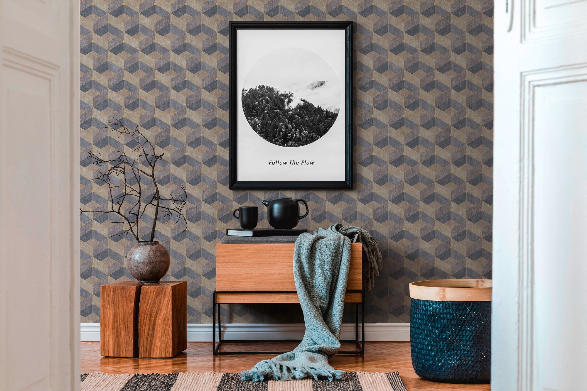 Titanium 3 - 3D Cubes geometric wallpaper AS Creation    