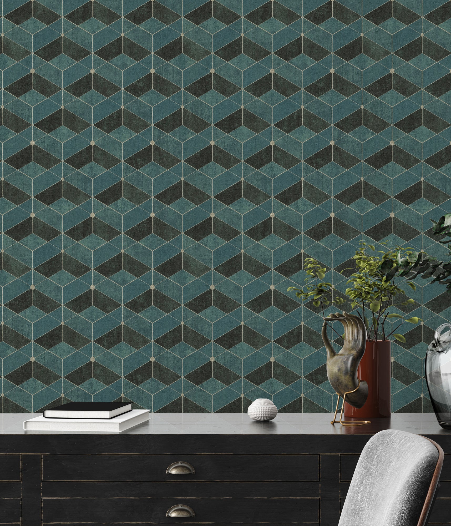 Titanium 3 - 3D Cubes geometric wallpaper AS Creation    