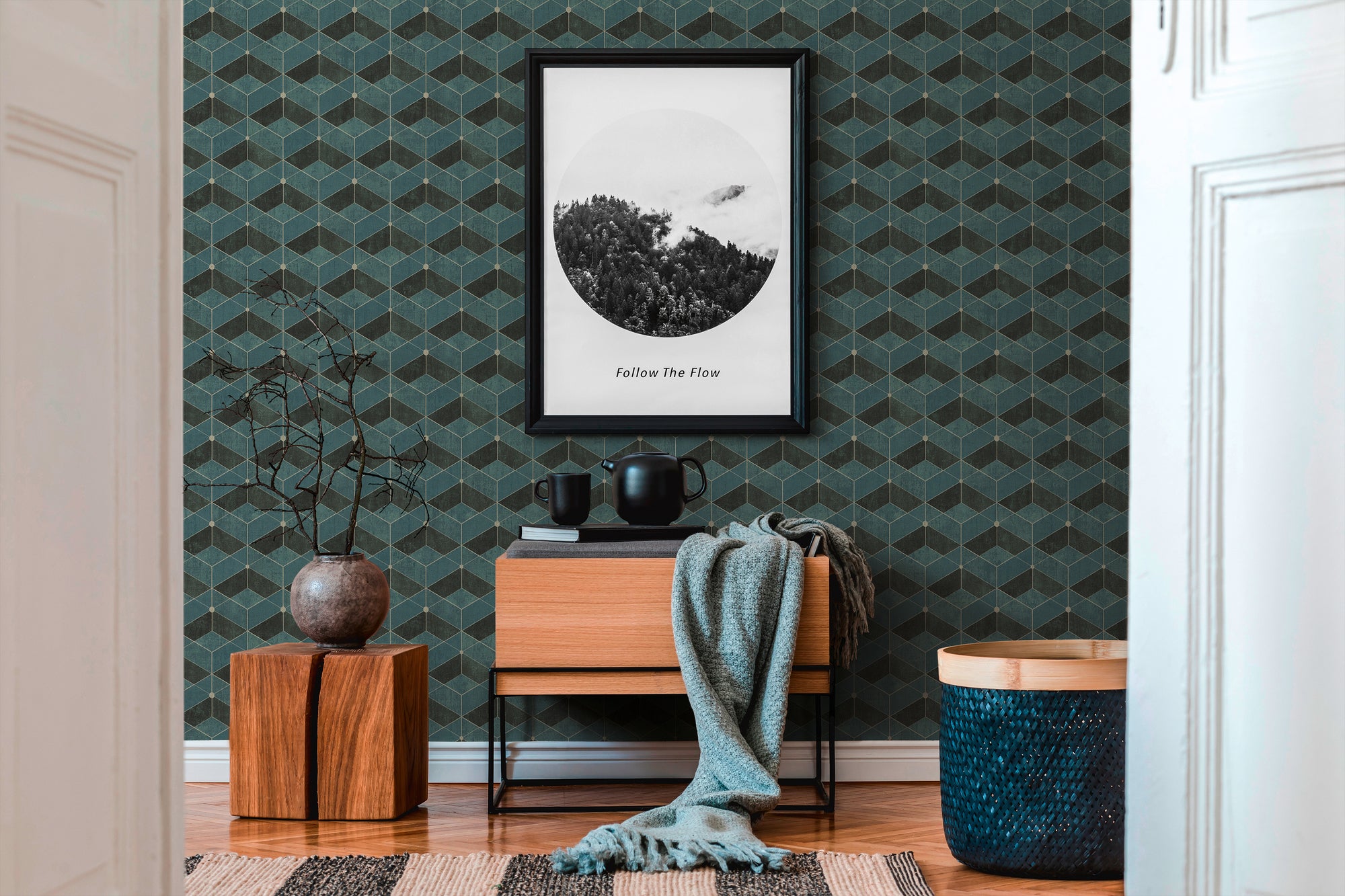 Titanium 3 - 3D Cubes geometric wallpaper AS Creation    
