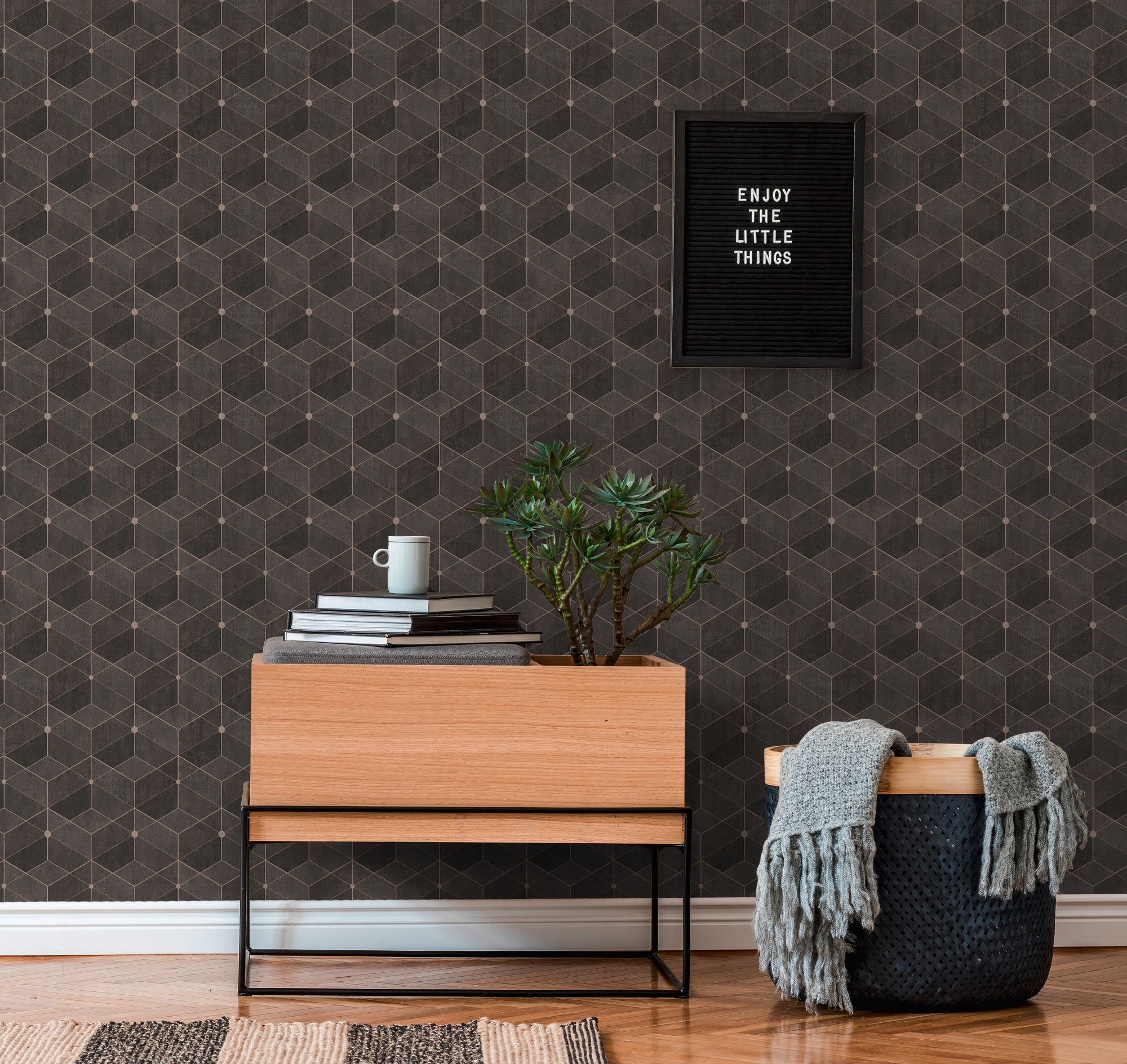 Titanium 3 - 3D Cubes geometric wallpaper AS Creation    