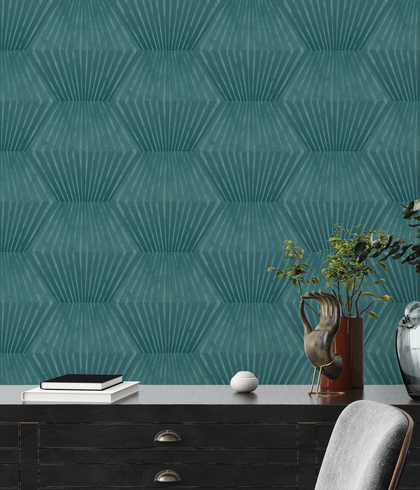 Titanium 3 - Honeycomb geometric wallpaper AS Creation    