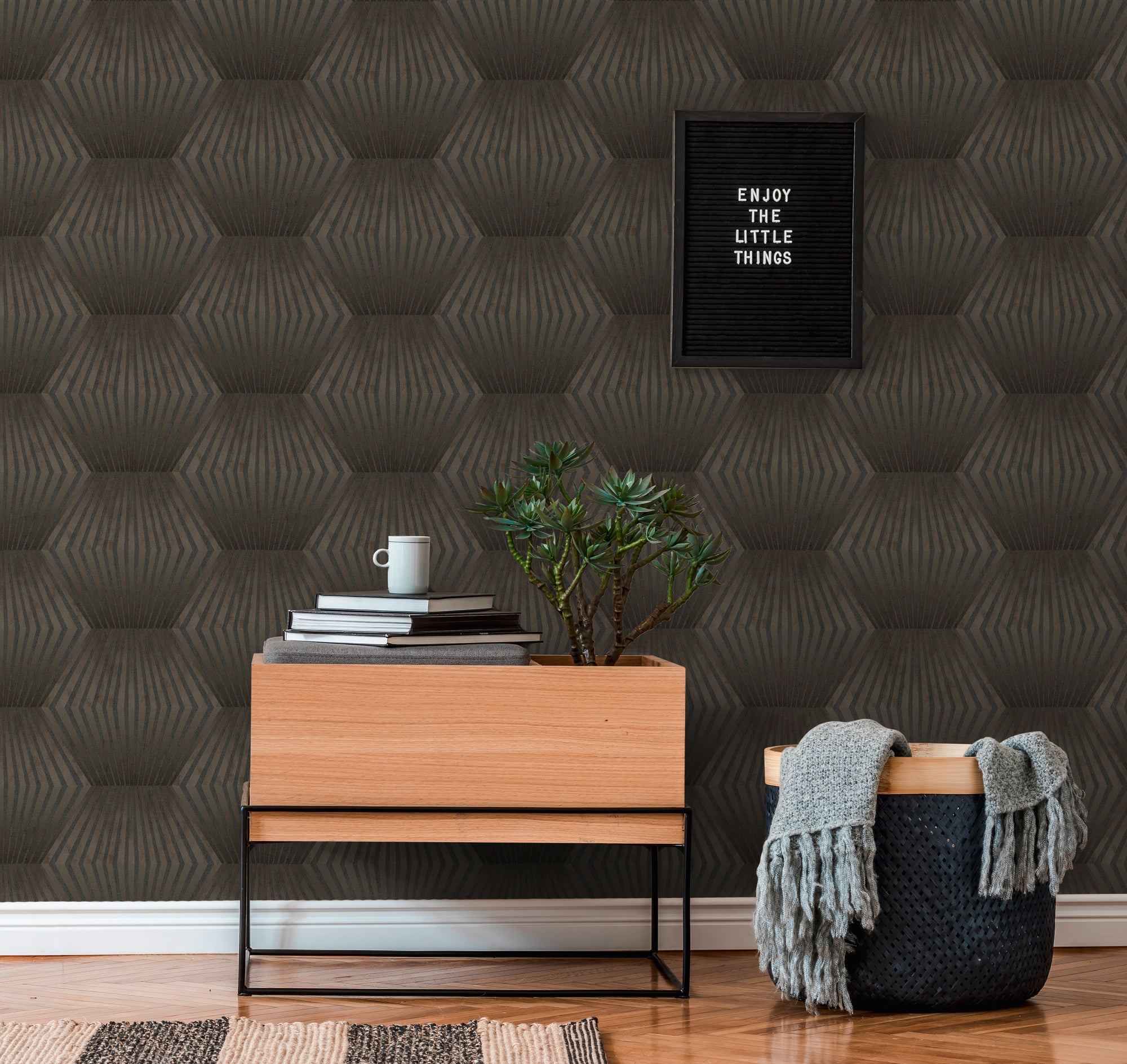 Titanium 3 - Honeycomb geometric wallpaper AS Creation    