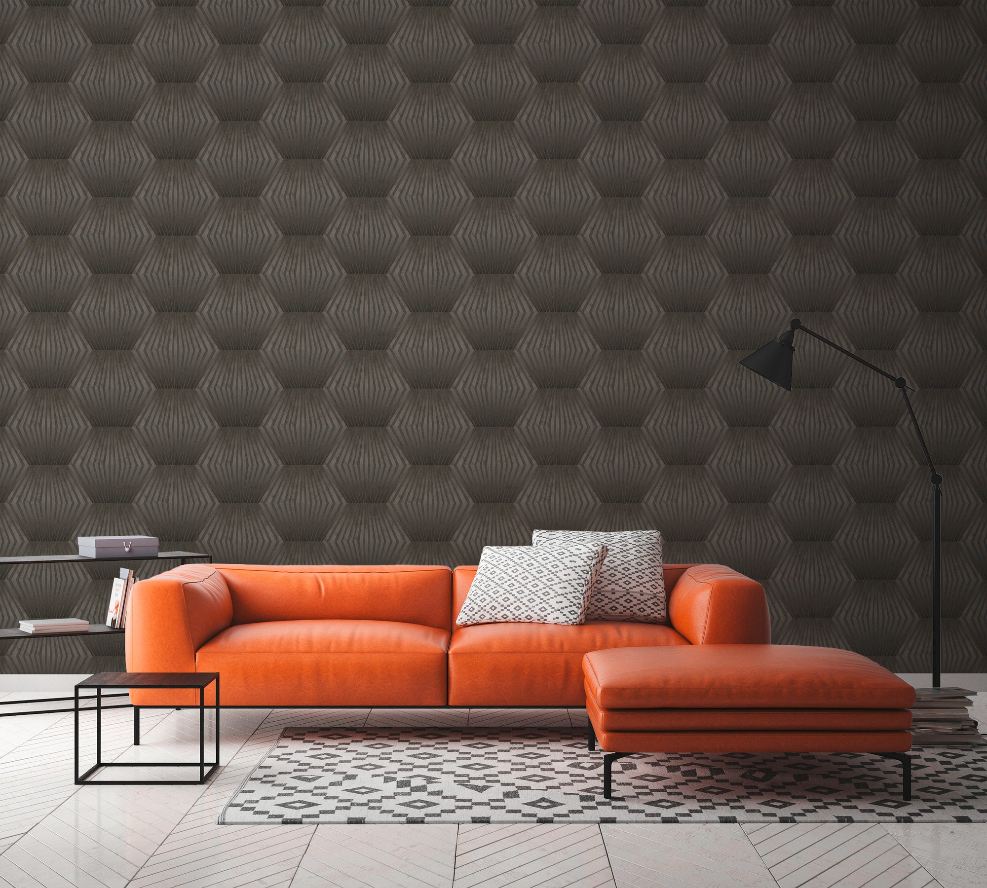 Titanium 3 - Honeycomb geometric wallpaper AS Creation    