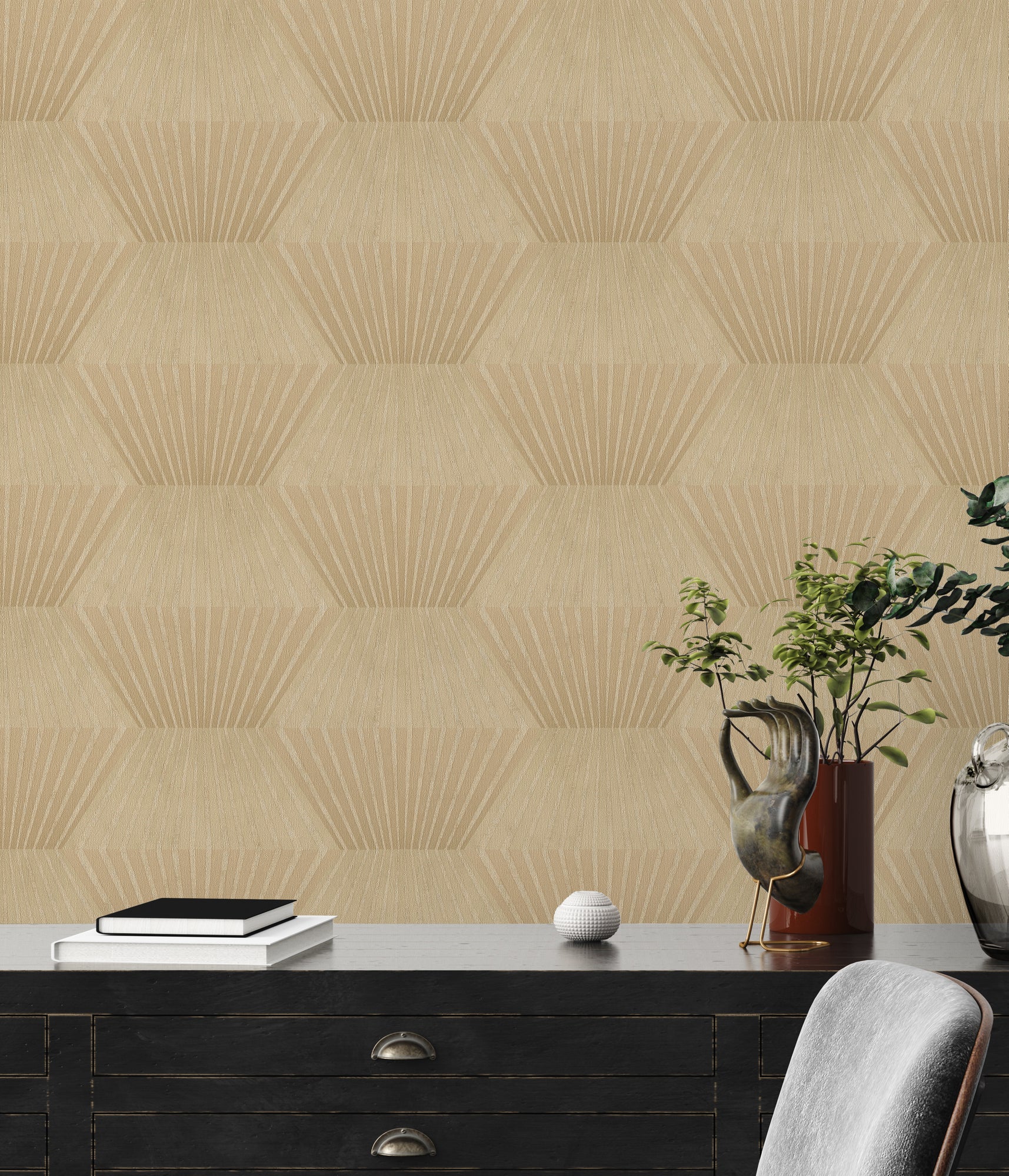 Titanium 3 - Honeycomb geometric wallpaper AS Creation    