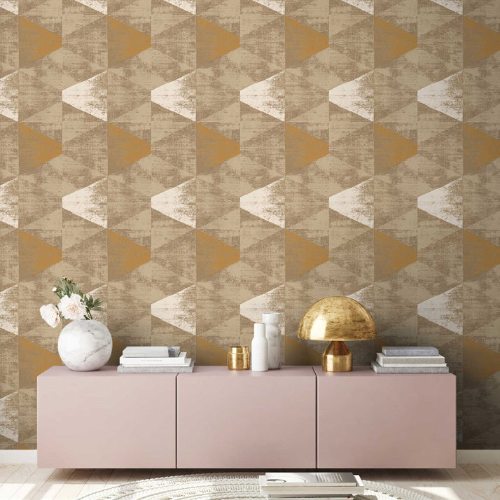 Geo Effect - Metallic Triangles geometric wallpaper AS Creation    