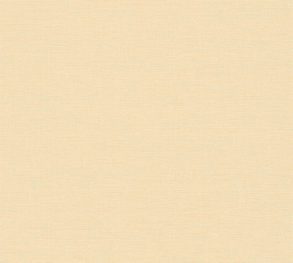 House of Turnowsky - Linen Style plain wallpaper AS Creation Roll Light Yellow  389022